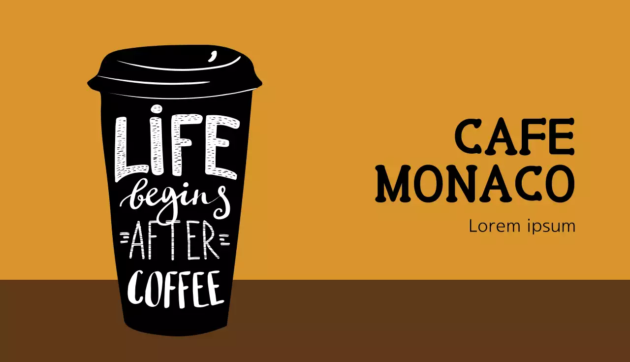 Cartão de visita promocional de café preto da moda