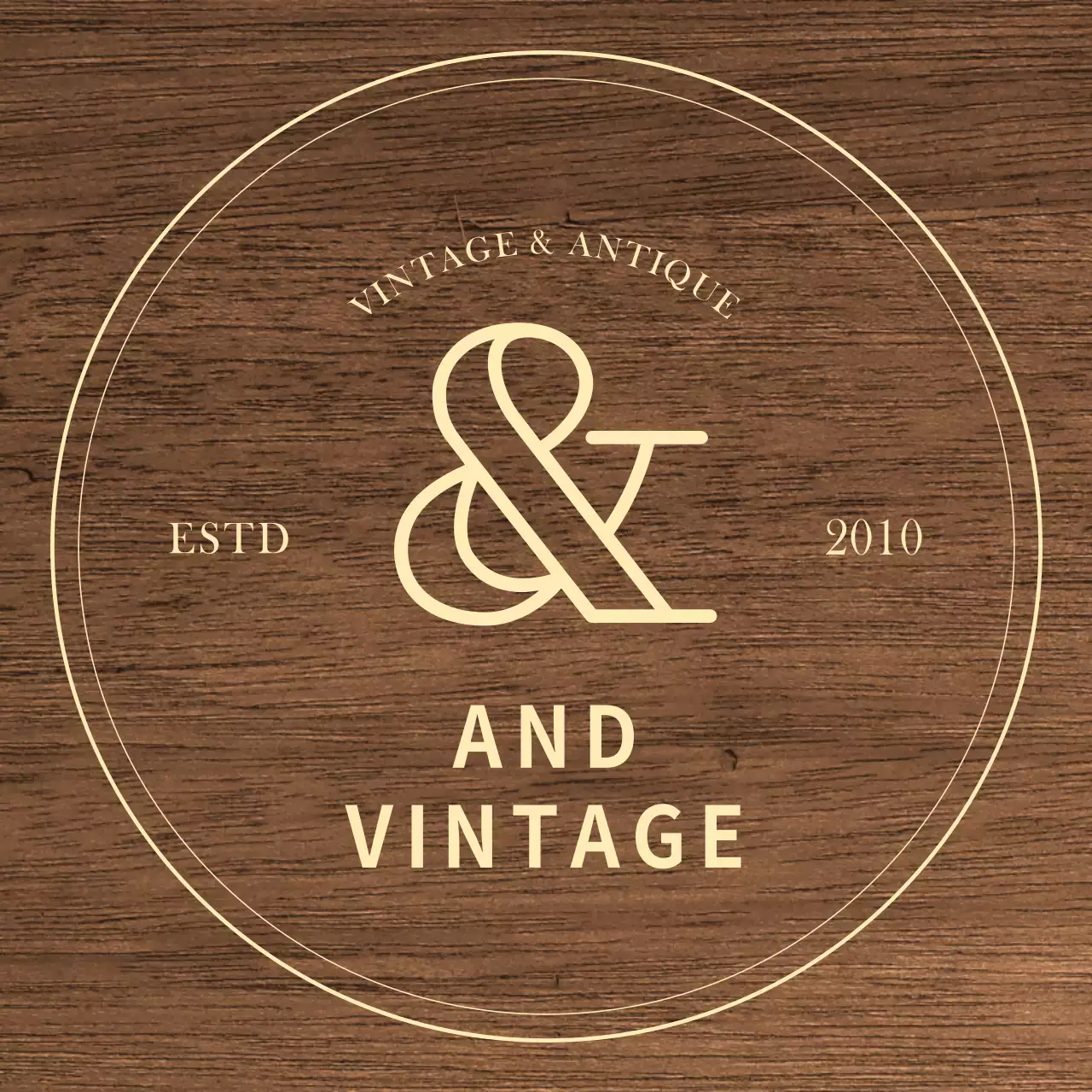 Vintage antique shop sign with ivory text for a classic look