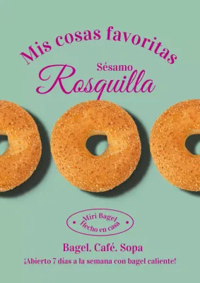 Cartel de cafetería en color menta