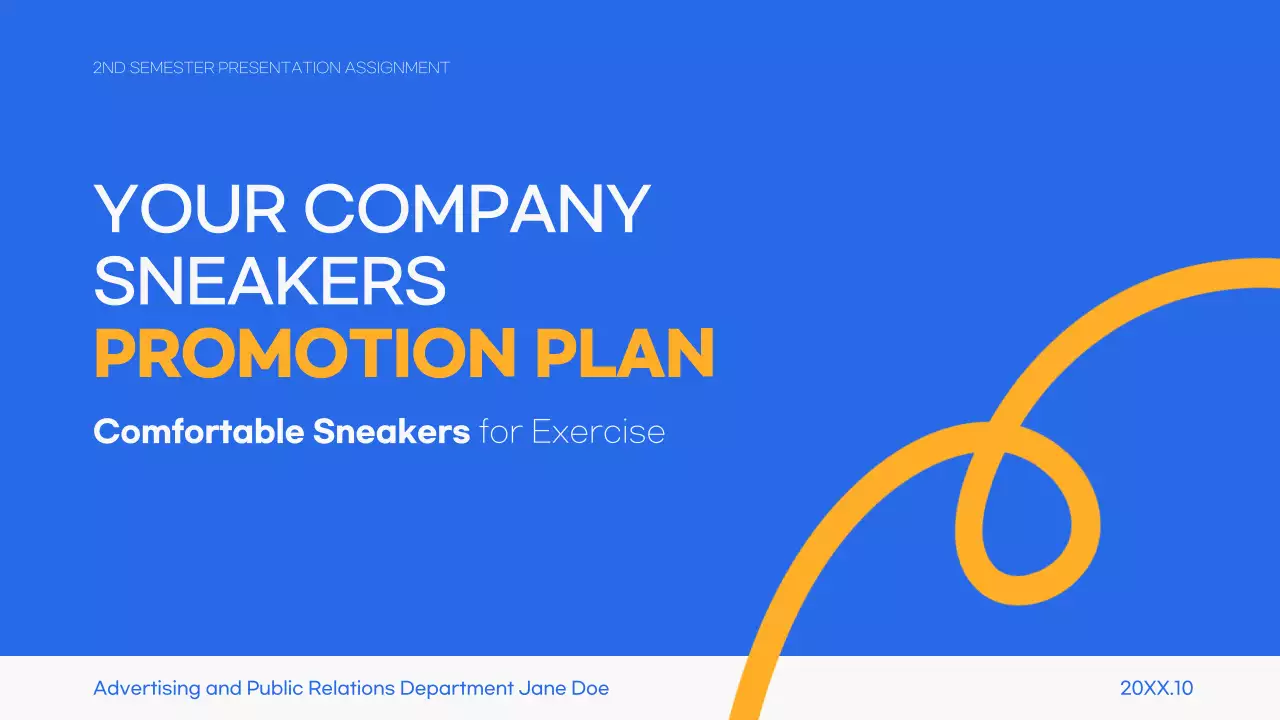 Blue Modern Sneaker Promotion Plan Presentation