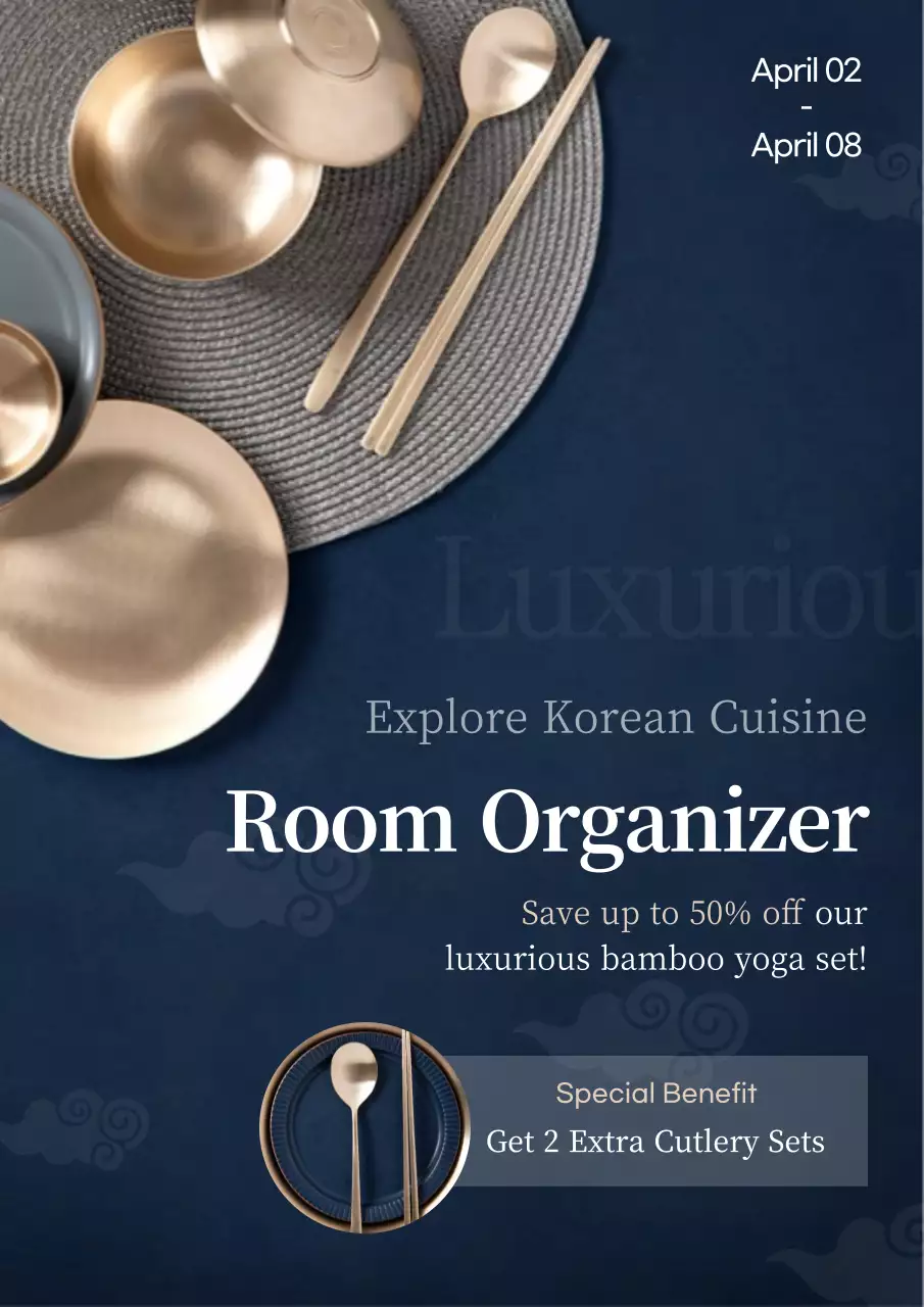 Blue Elegant Cuisine Promotion Poster