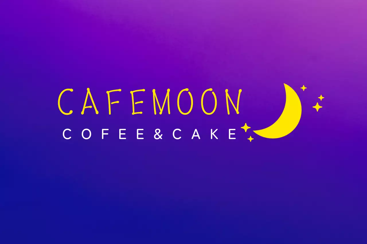 紫 ポップ カフェ ロゴ ファンシーバナー