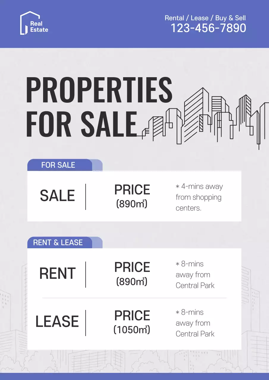 Blue Modern Real Estate Advertisement