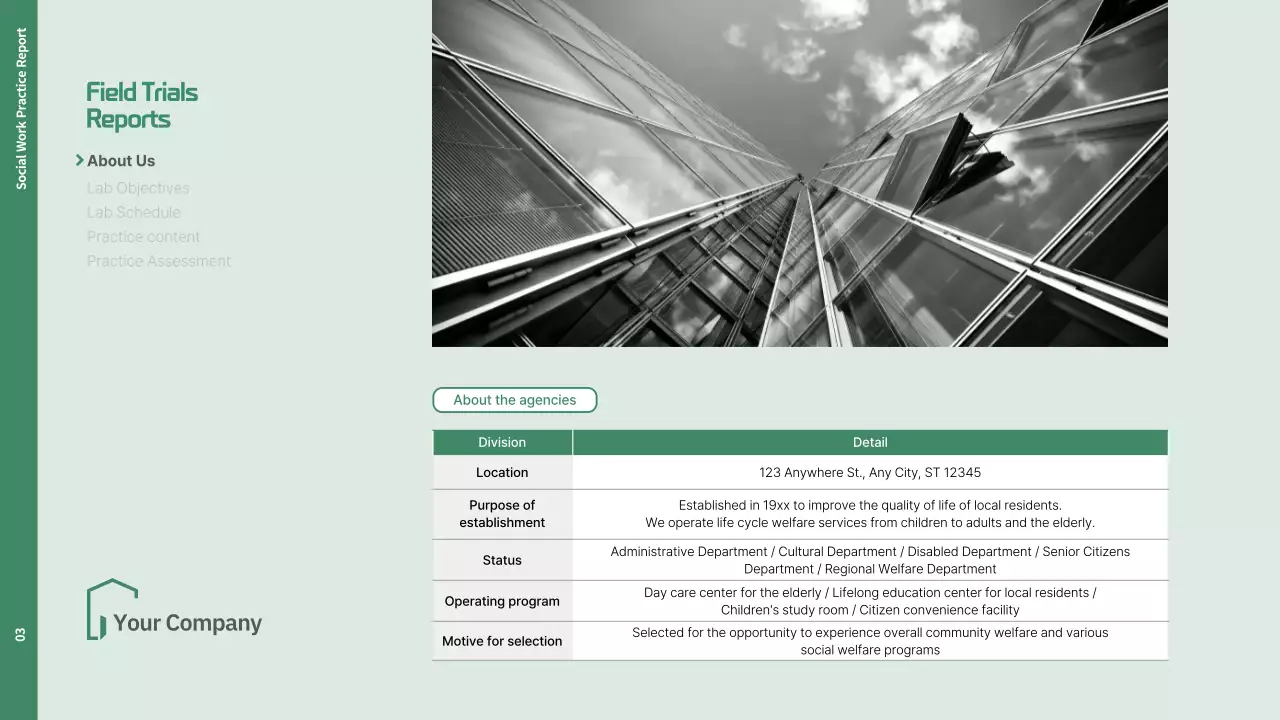 Green Professional Social Report Document Presentation