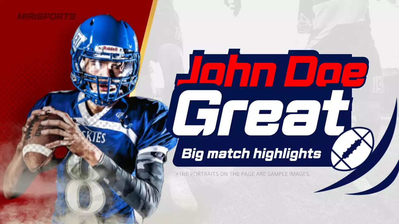 Thumbnail YouTube Promosi Sepak Bola Blue Bold