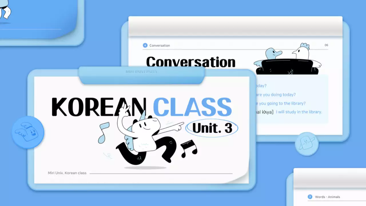 Blue Modern Language Course Presentation