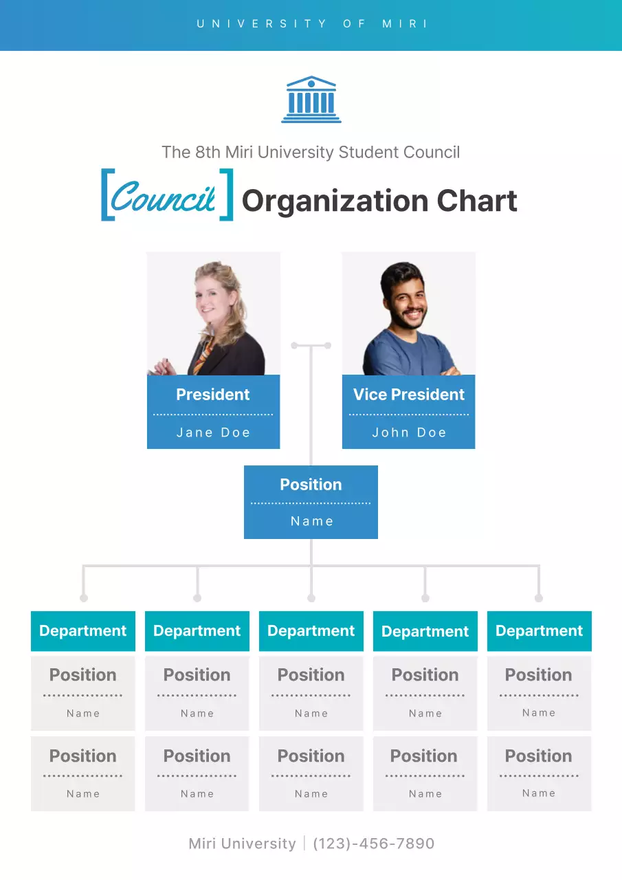 Blue Modern Council Document Poster