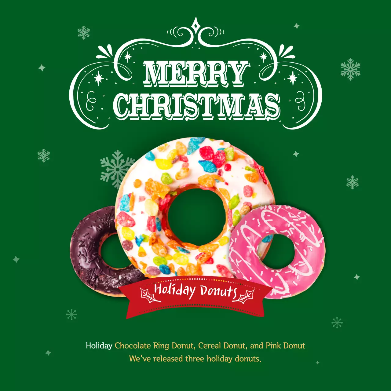 Green Festive Donuts Promotion Banner