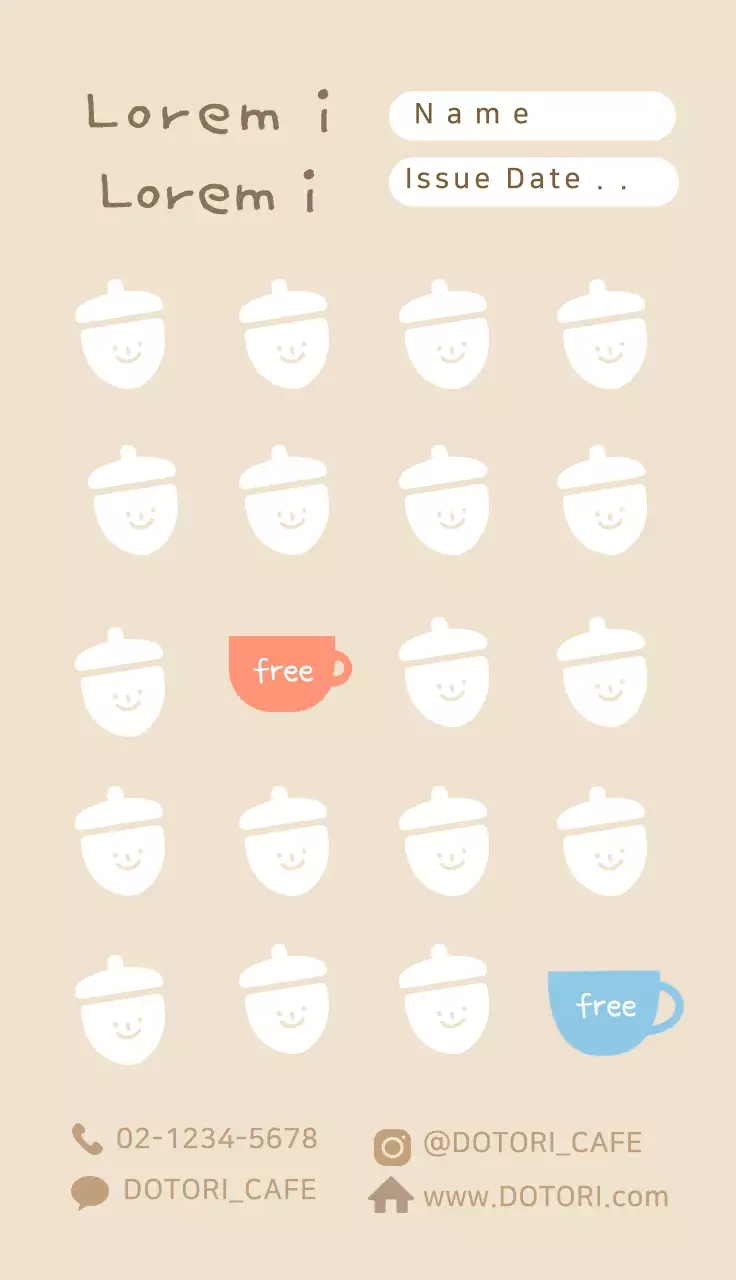 Danh thiếp quảng cáo quán cà phê tối giản màu be