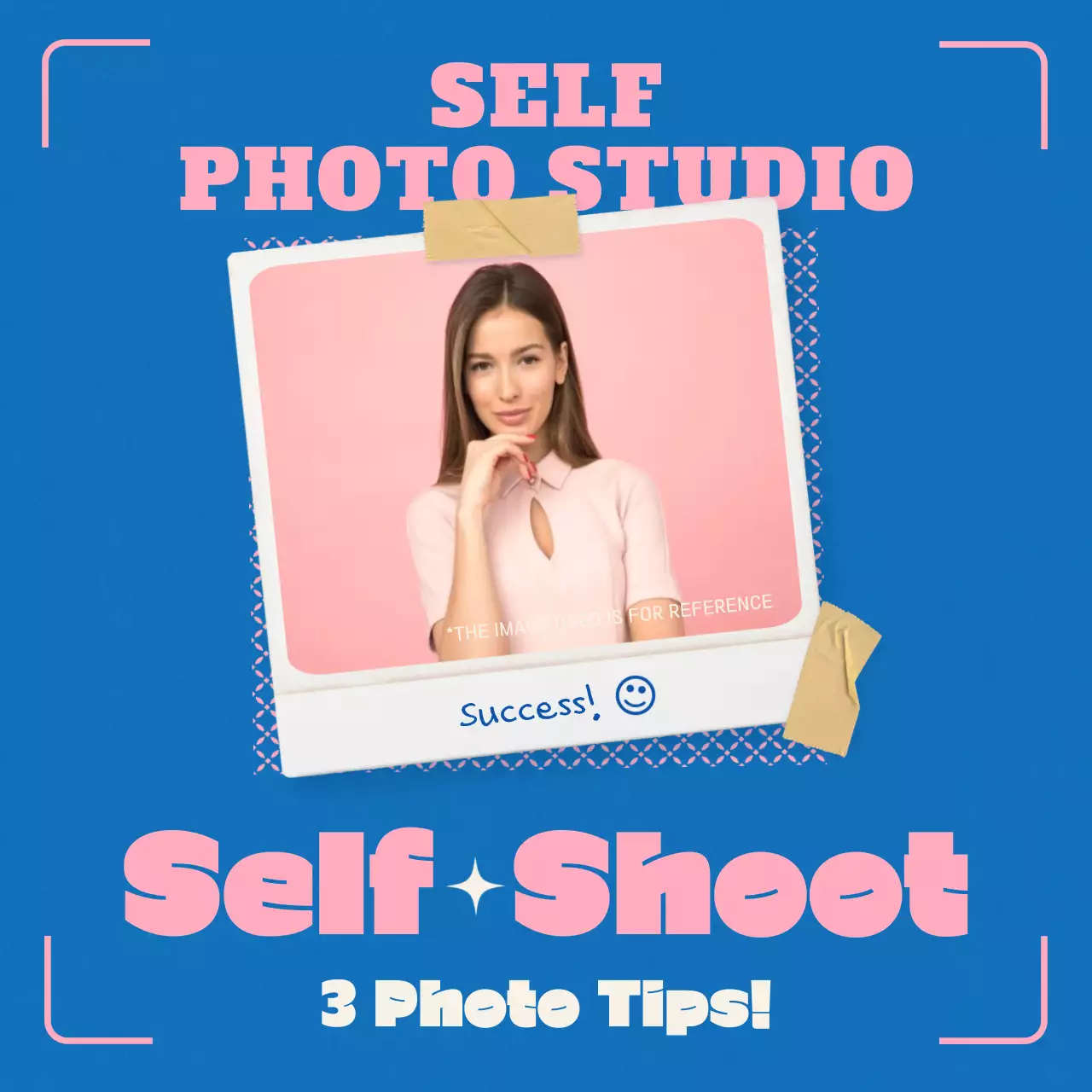 Promote your selfie studio in blue and pink (new Instagram feed post)