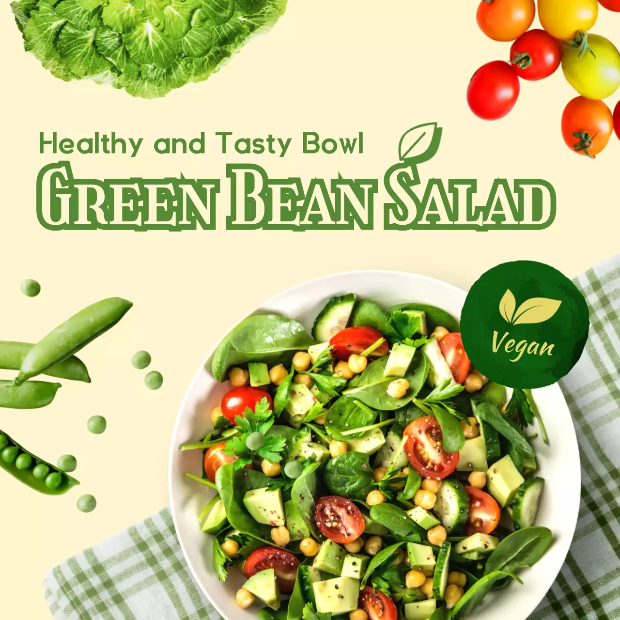 Green Modern Vegan Promotion Social Media Post