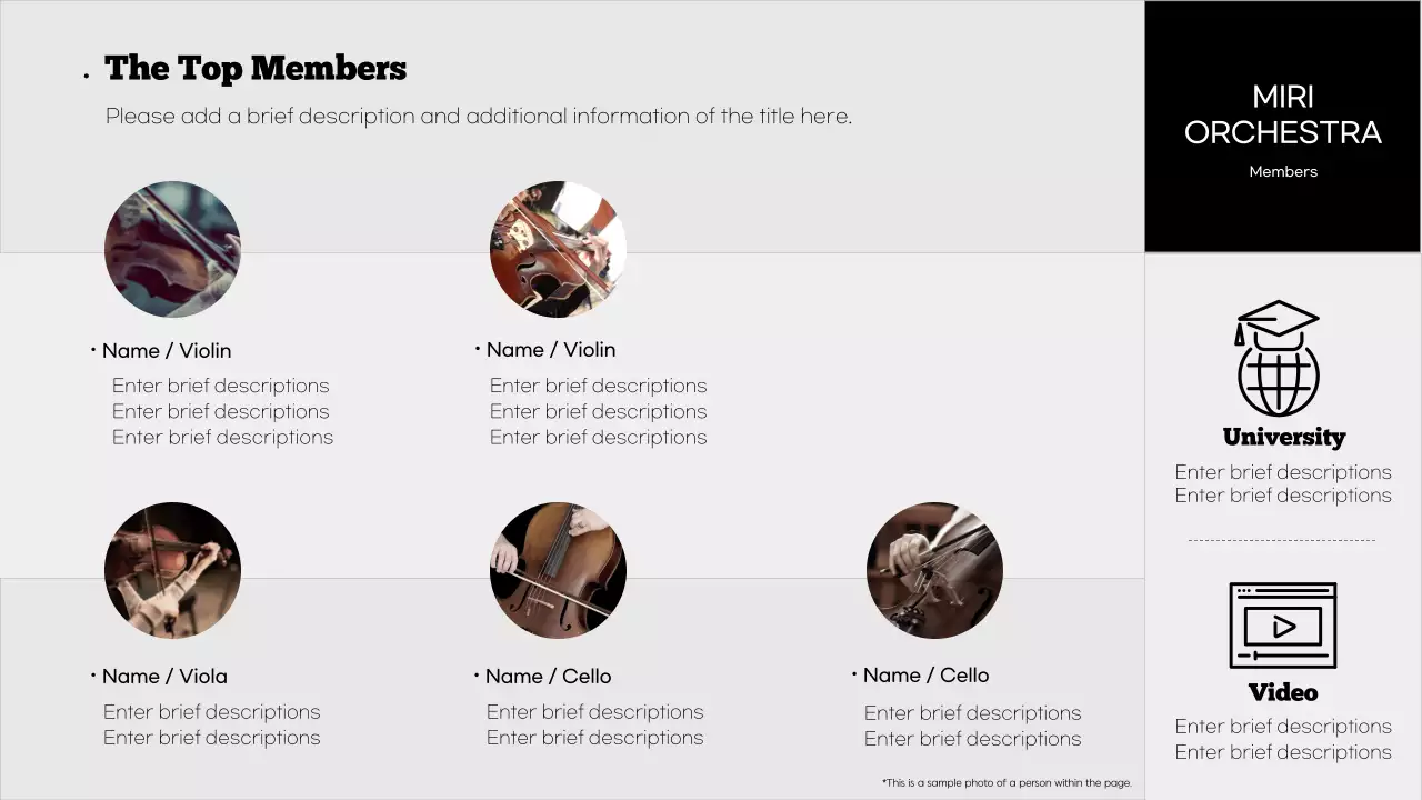 Black Elegant Orchestra Portfolio Presentation