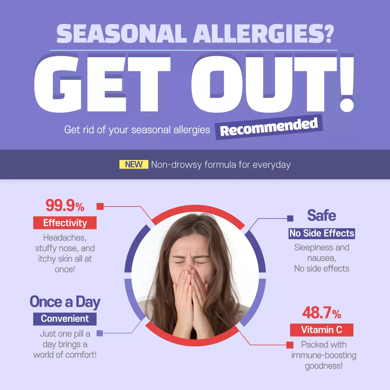 Blue Modern Allergy Promotion Instagram Post