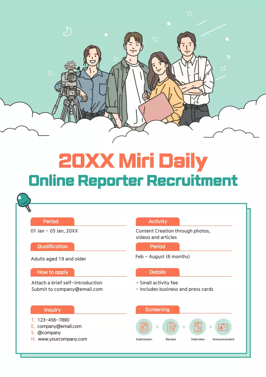 Mint Modern Reporter Recruitment Poster