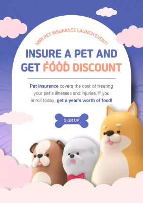 Purple Modern Pet Promotion Poster