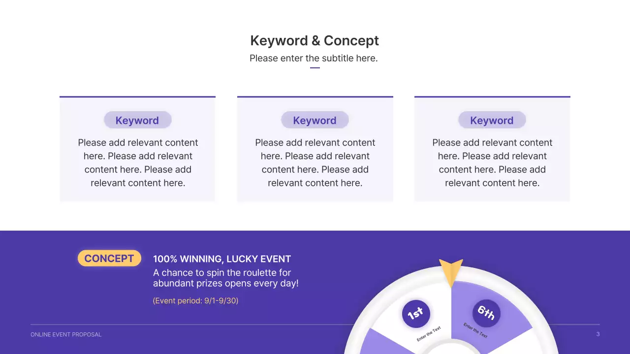 Roulette Online Event Proposal in Purple-Yellow