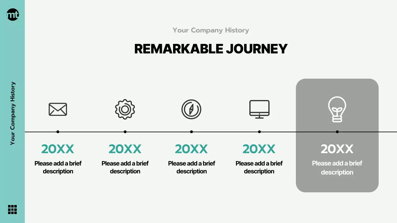 Mint and gray modern corporate collateral, company vision statement, celebration, presentation theme