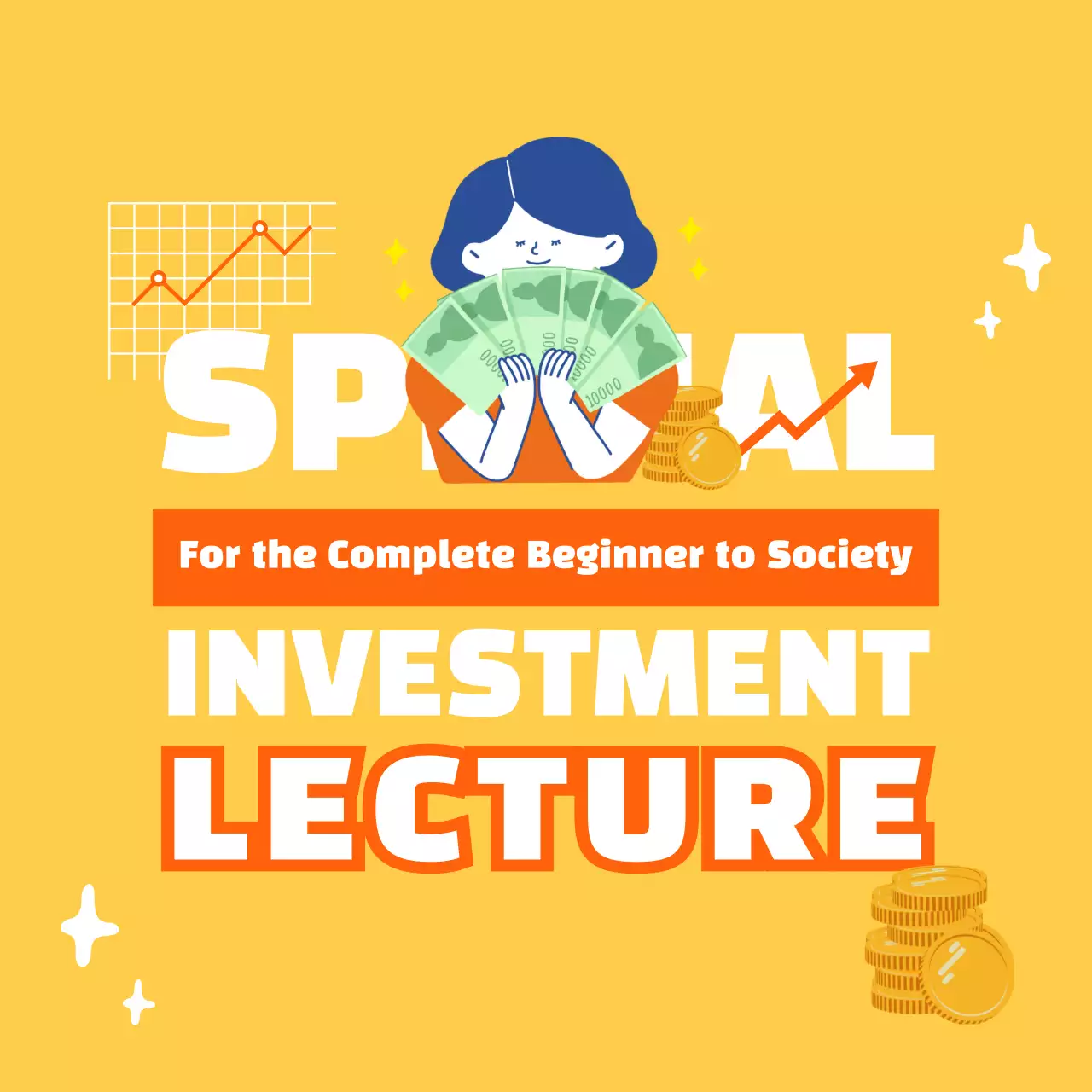 Yellow Trendy Investment Lecture Social Media Post