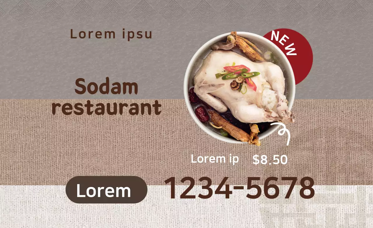 Brown photoPromote a new menu item at a rice bowl restaurant.