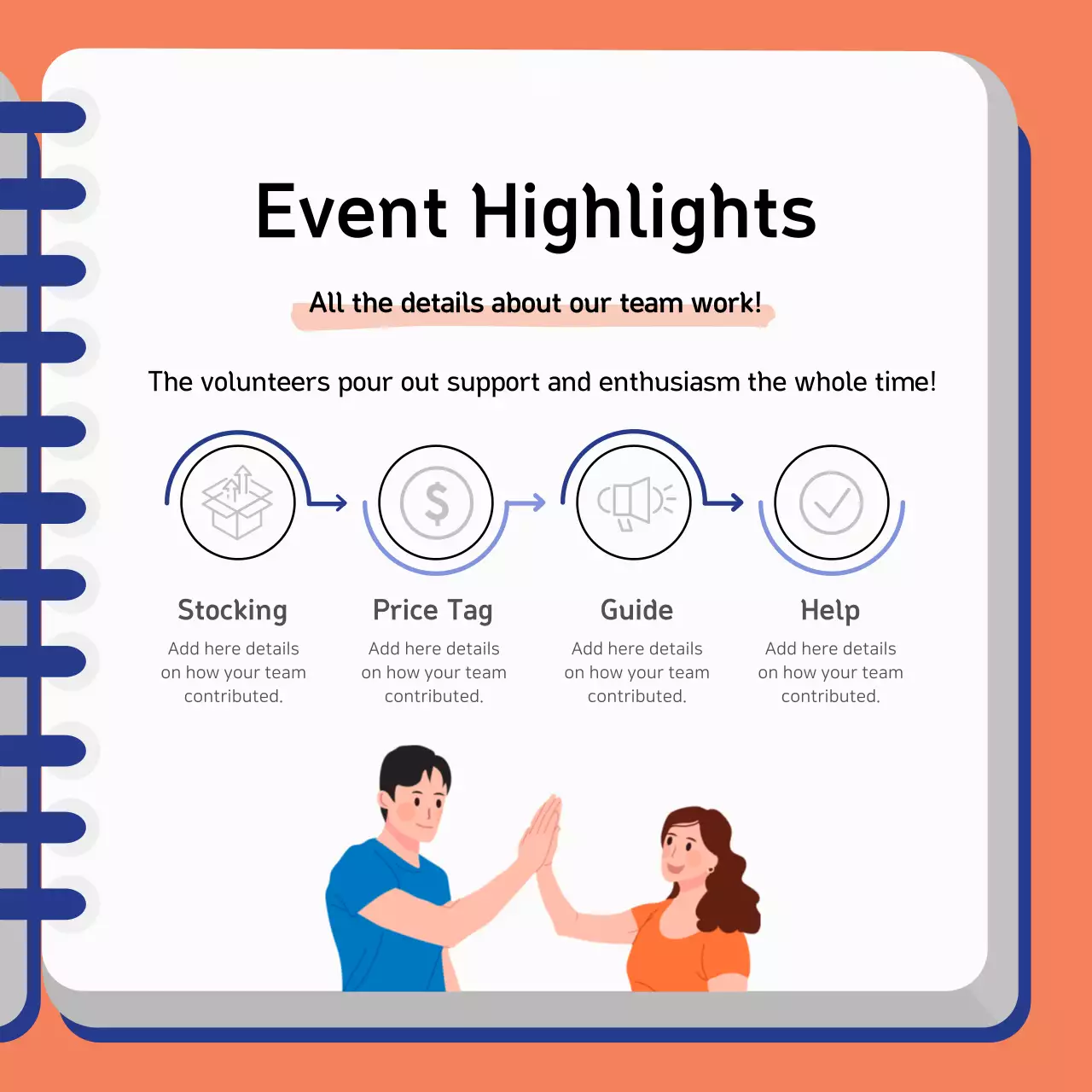 Orange Modern Volunteering Report Instagram Carousel