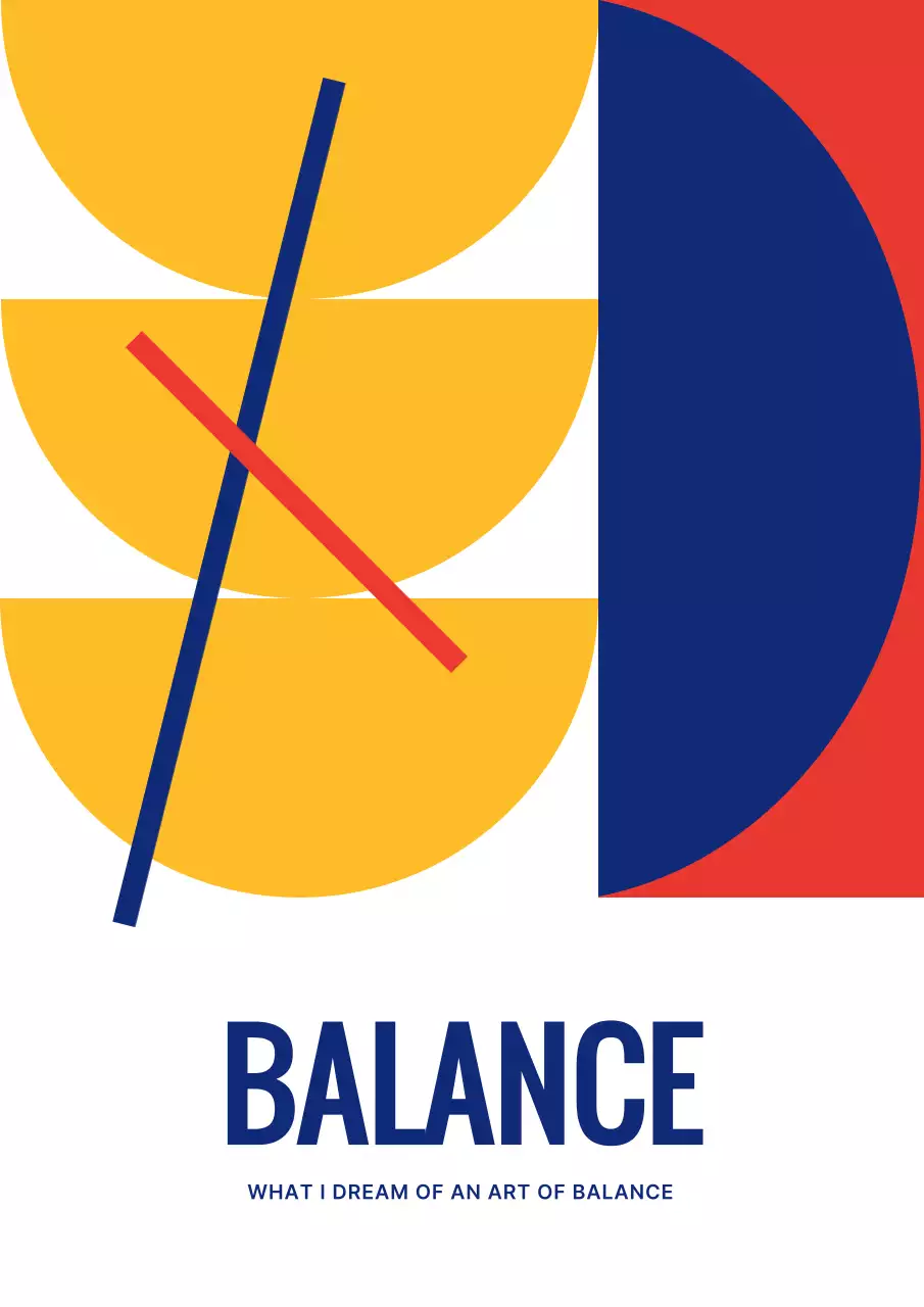 Yellow Abstract Balance Announcement Poster