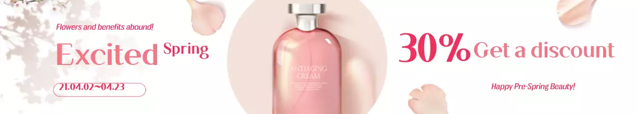 Pink photo highlights clean spring cosmetics sale event