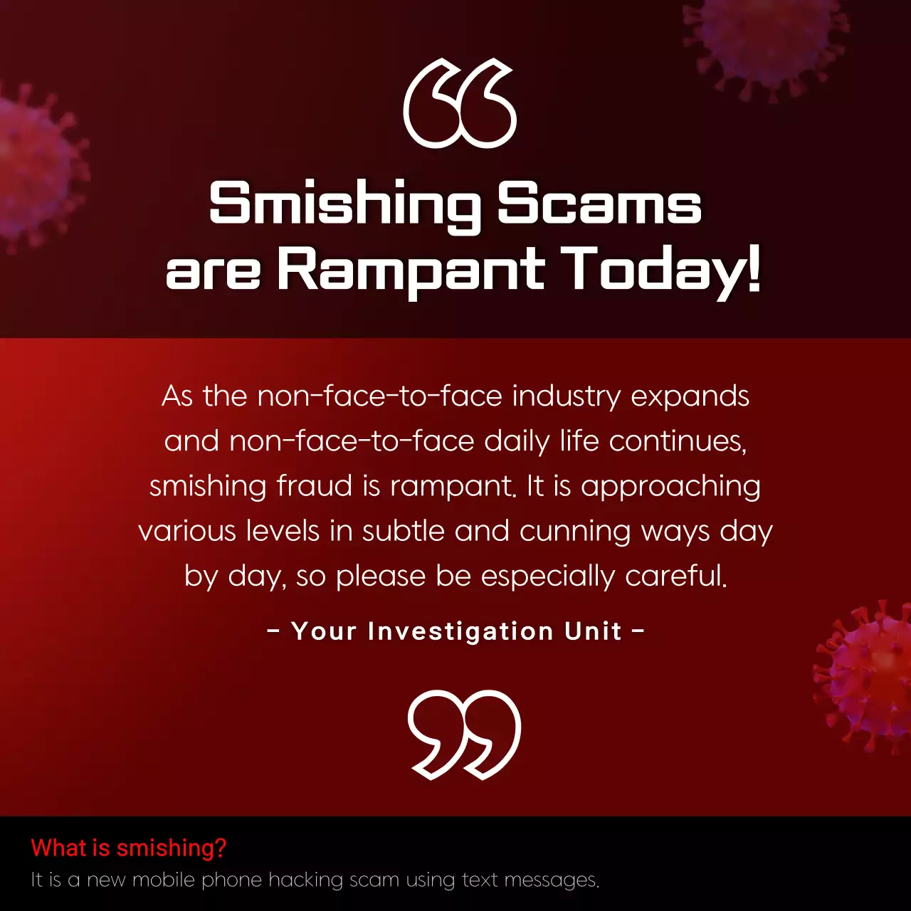 Red Bold Scam Prevention Announcement Instagram Carousel