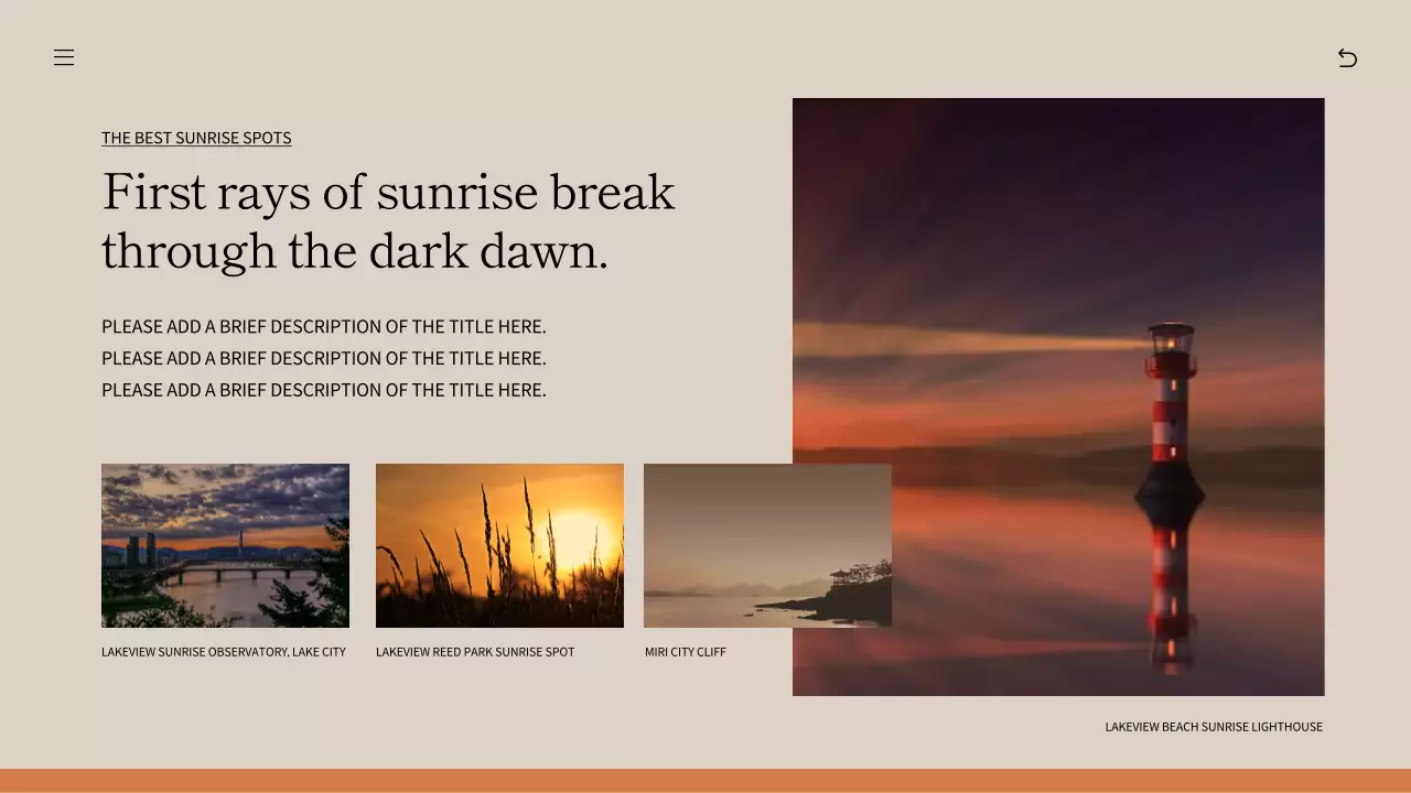 베이지 모던 선라이즈 프로모션 프리젠테이션