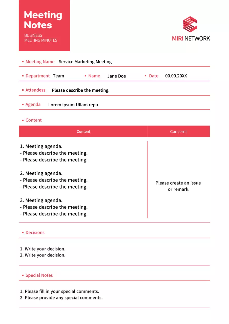 Red Simple Business Document