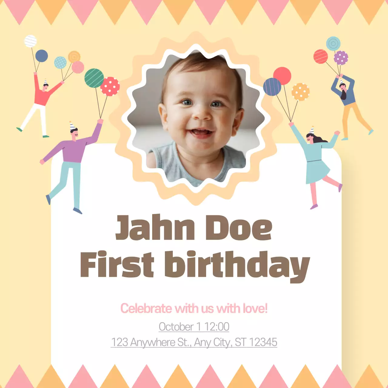 Beige Simple Birthday Invitation Instagram Post