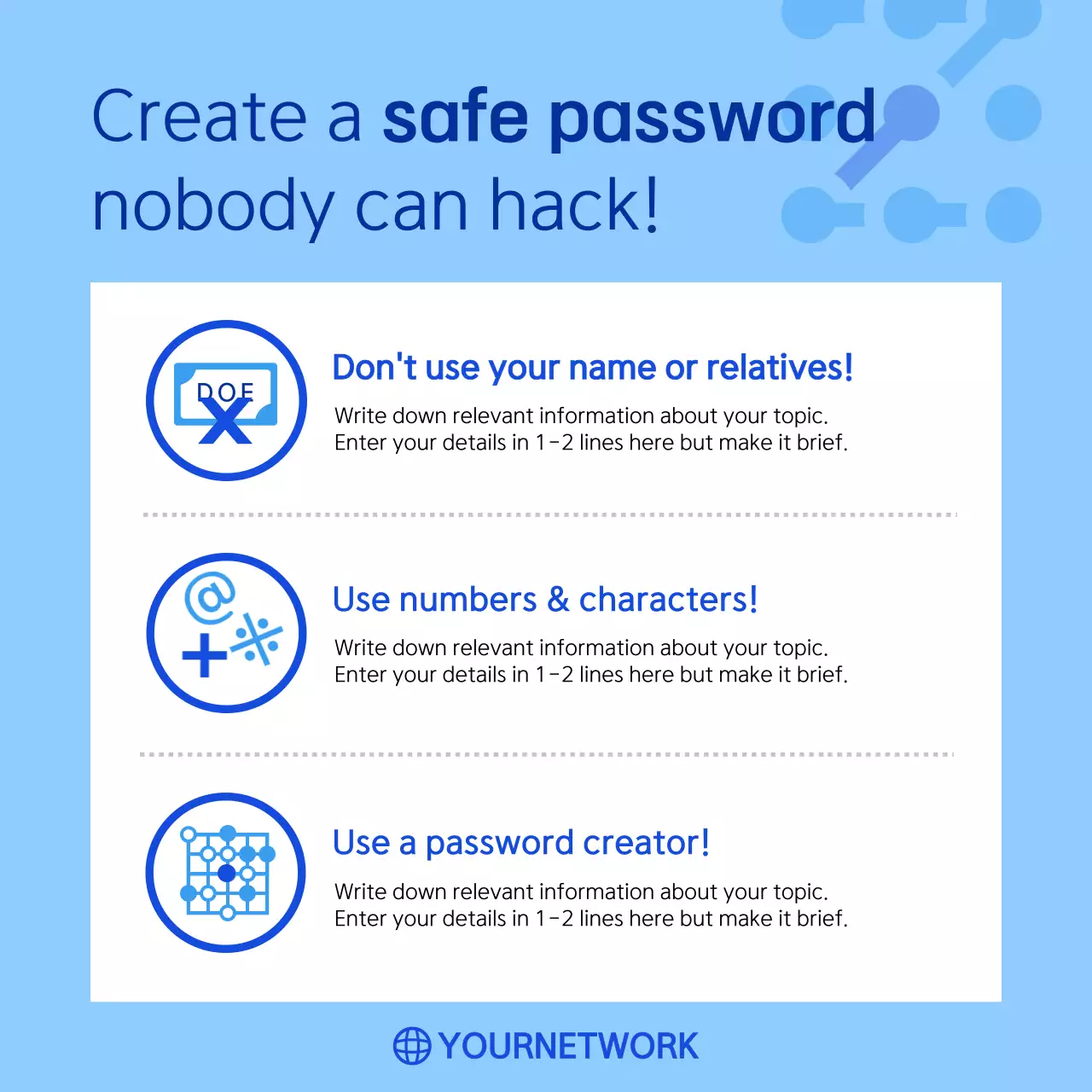 Blue Modern Password Guide Instagram Carousel
