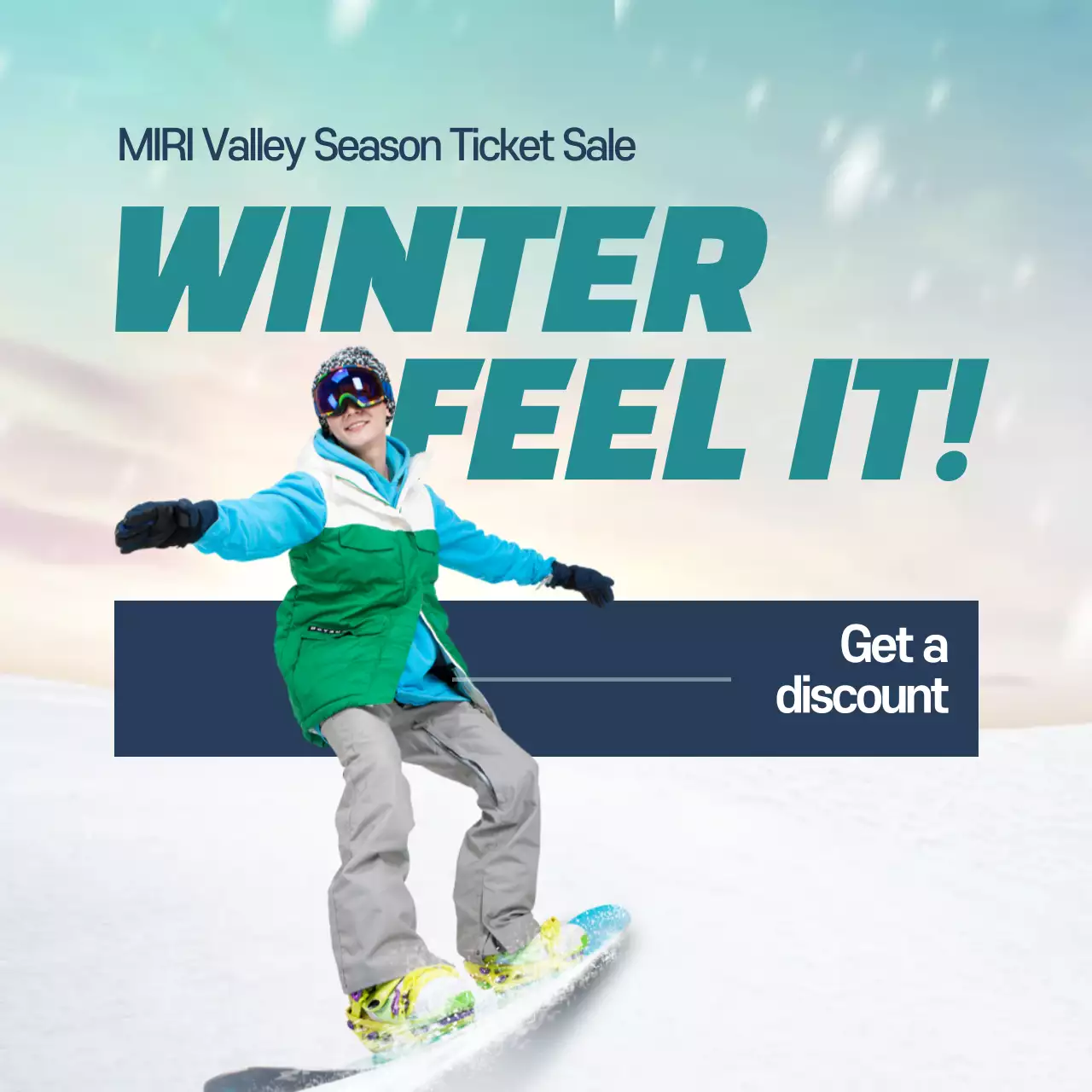 Purple Trendy Snowboarding Promotion Instagram Post