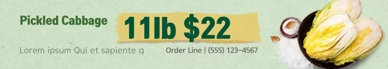 Banner de promoção de alimentos simples e verdes