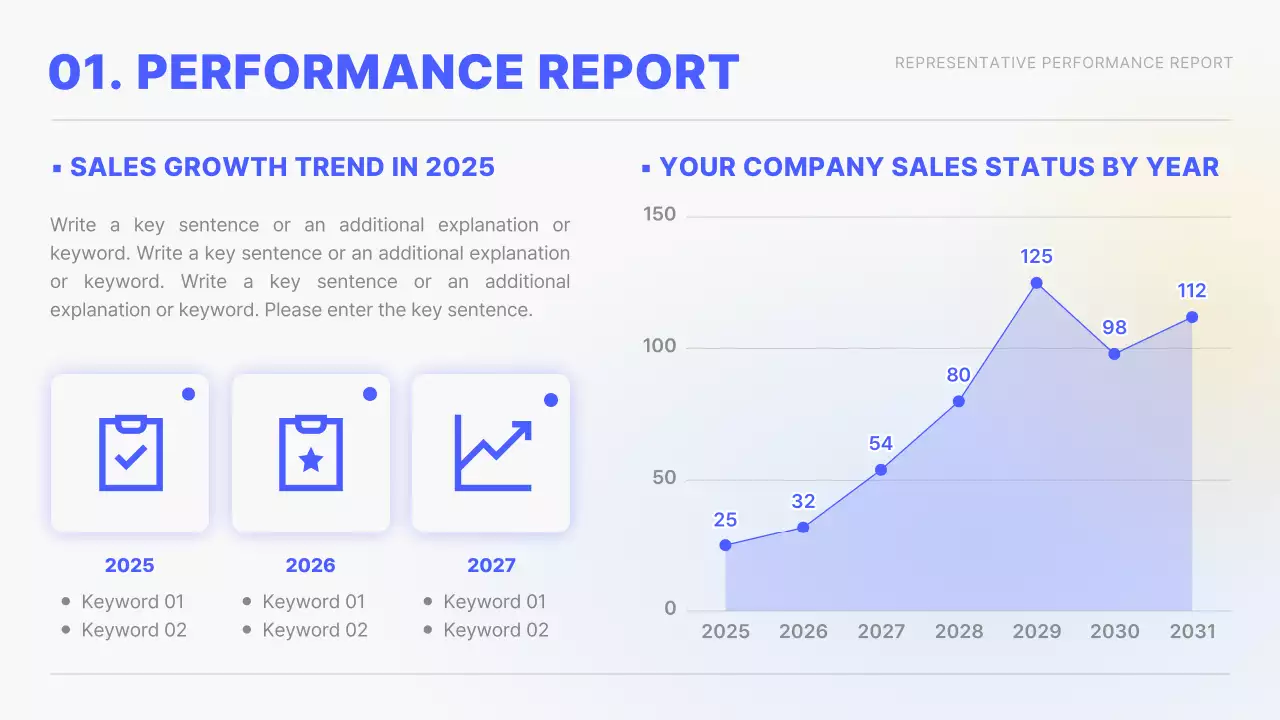 Yellow and blue gradients Simple charts and infographic concepts Performance reports
