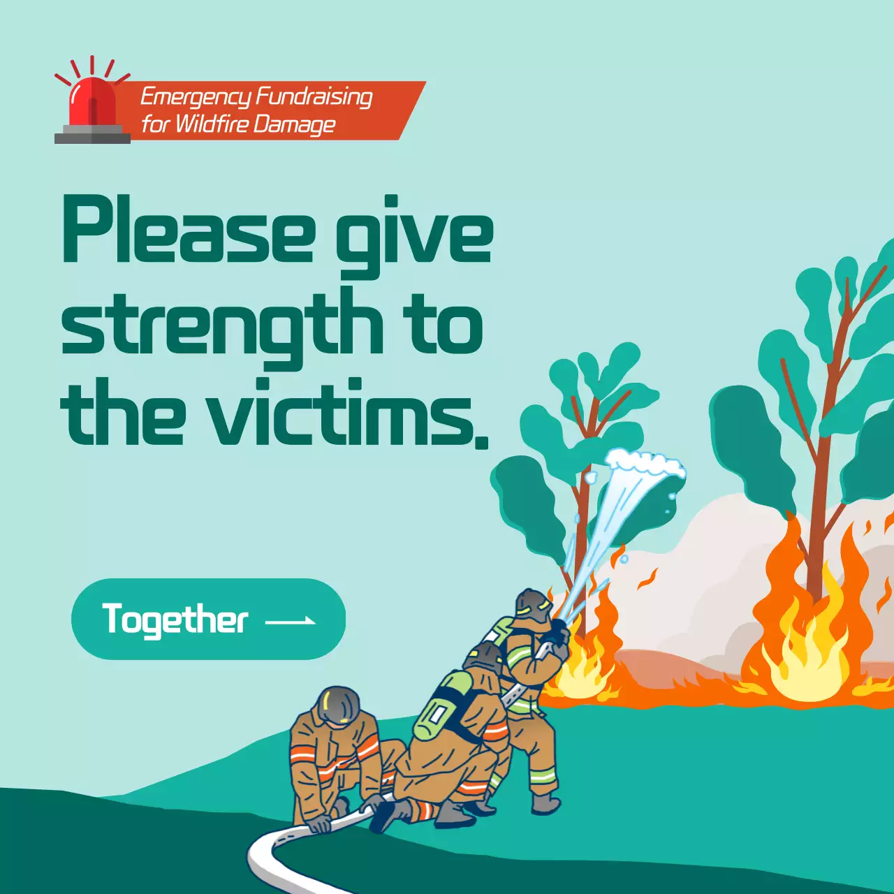 Teal Modern Wildfire Promotion Social Media Post