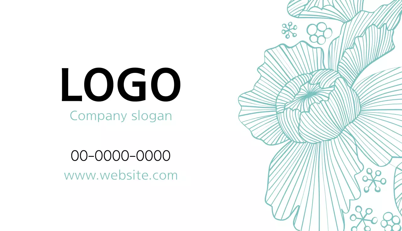 水色 シンプル ビジネス 名刺