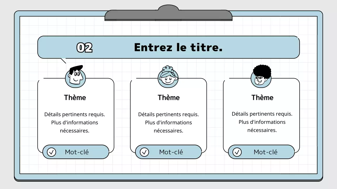 Bloc-notes bleu clair et blanc concept de présentation pédagogique