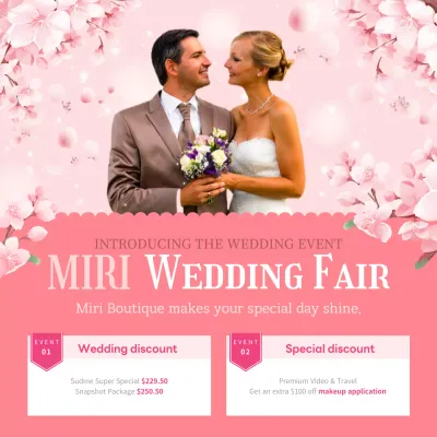 Pink Elegant Wedding Promotion Social Media Post