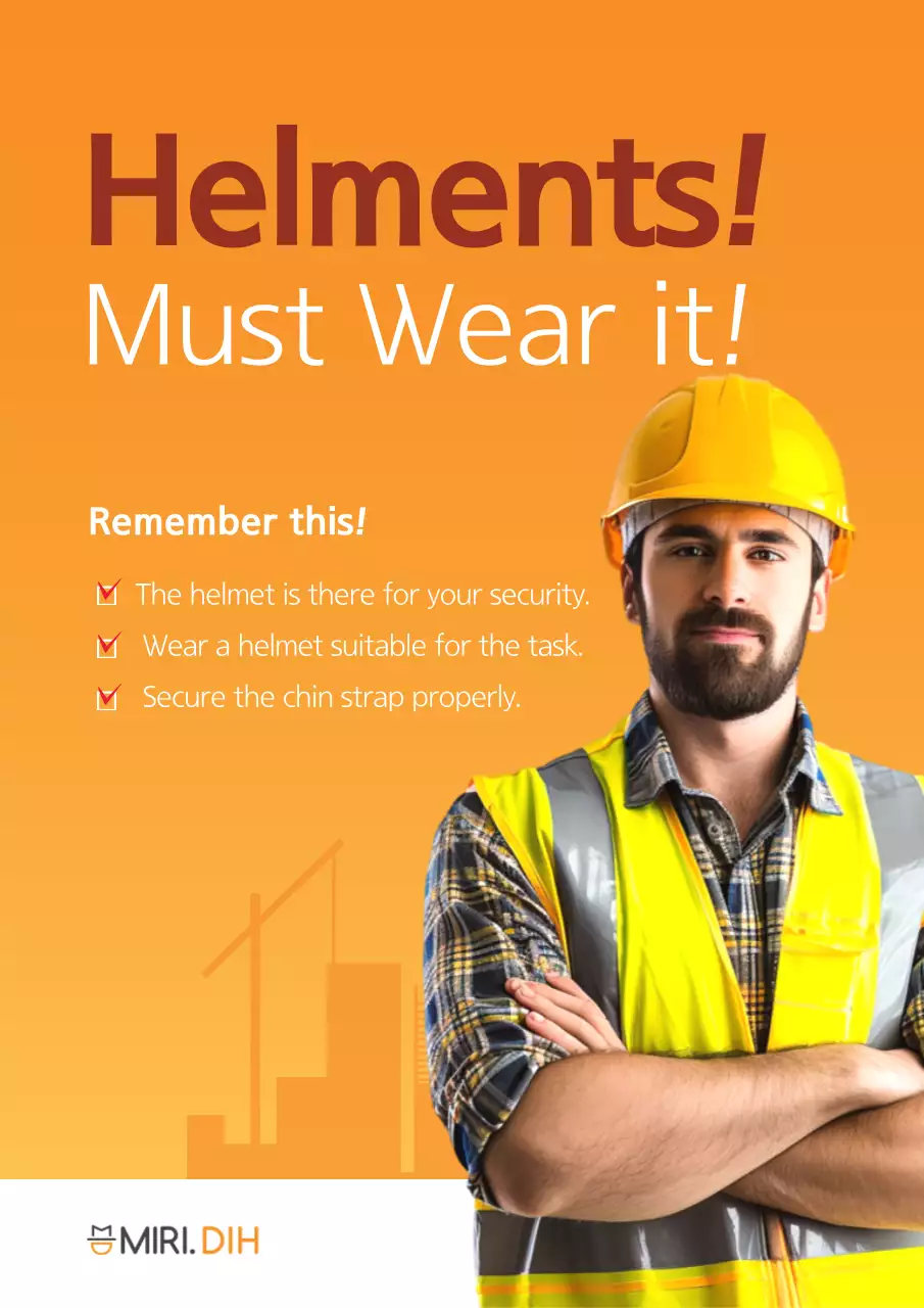 Orange Modern Safety Promotion Poster