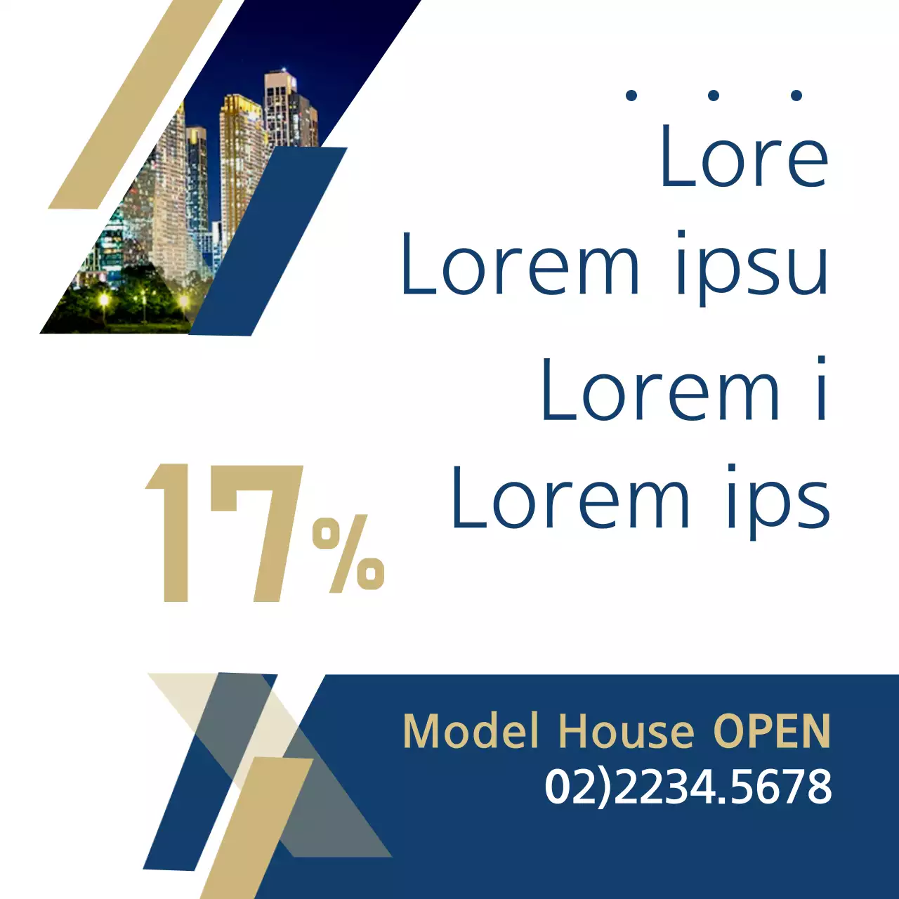 Biểu ngữ quảng cáo bất động sản hiện đại màu xanh