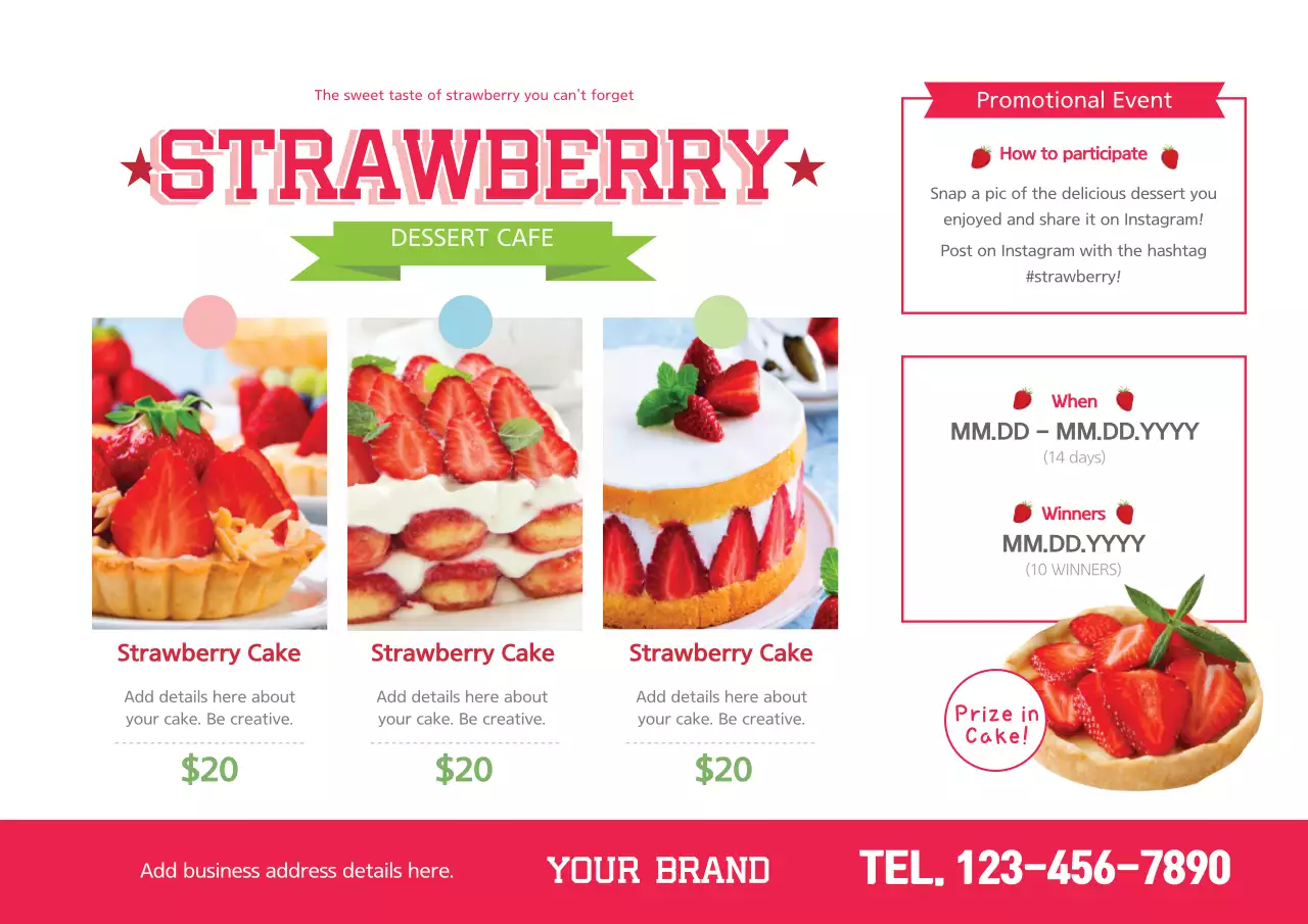 Red Trendy Dessert Promotion Poster
