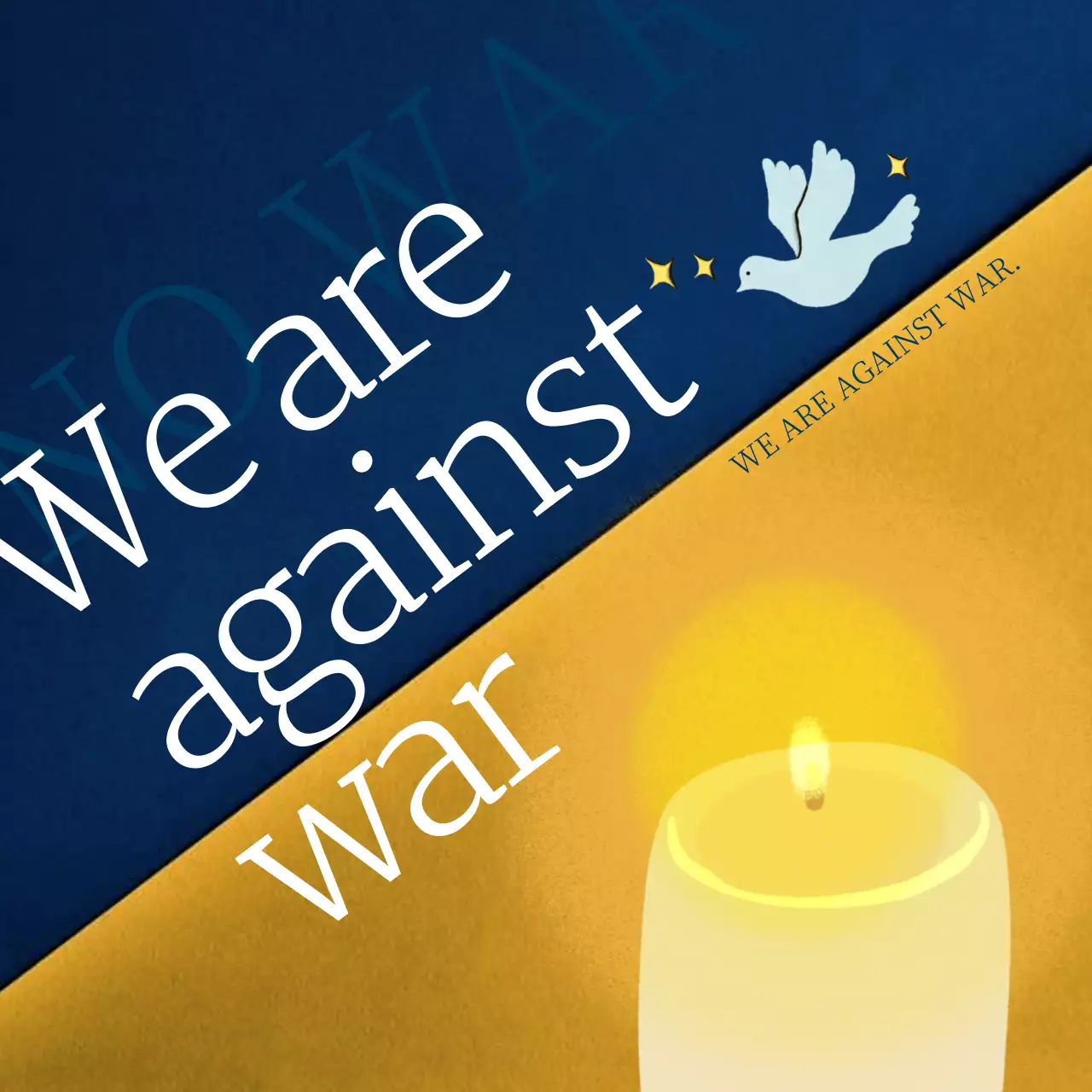 Blue Modern Peace Announcement Social Media Post