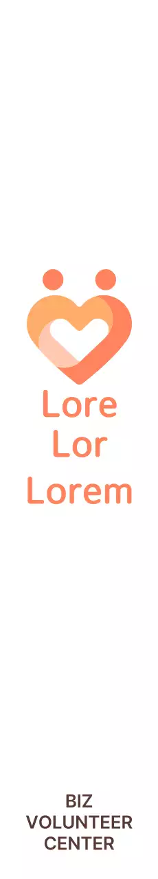 Simple and cute symbol heart logo style in orange color for outreach center promotion and promotion