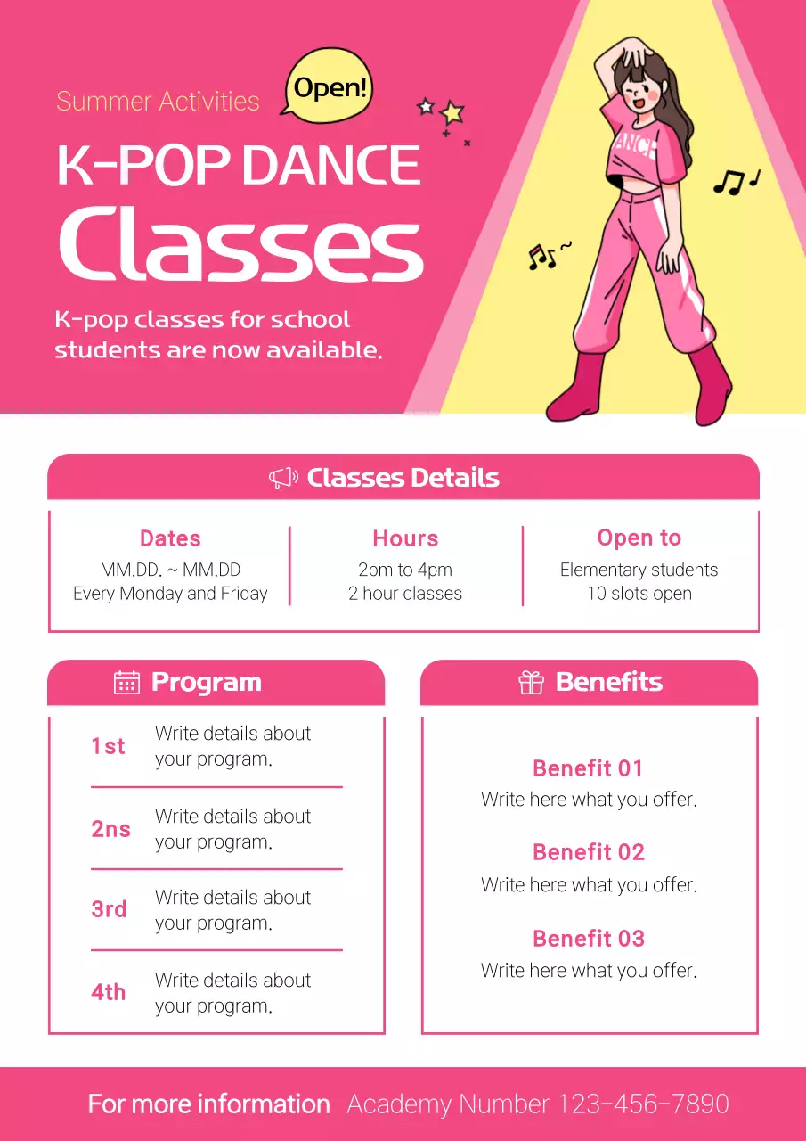 Pink Trendy Dance Invitation