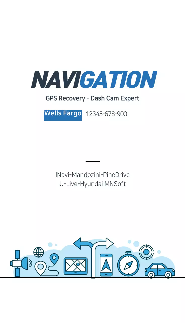 Blue Modern Navigation Business Card