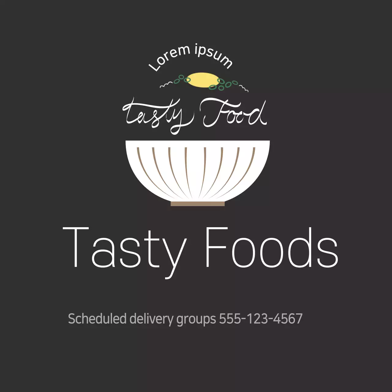 Black Simple Rice Bowl Bento Sticker