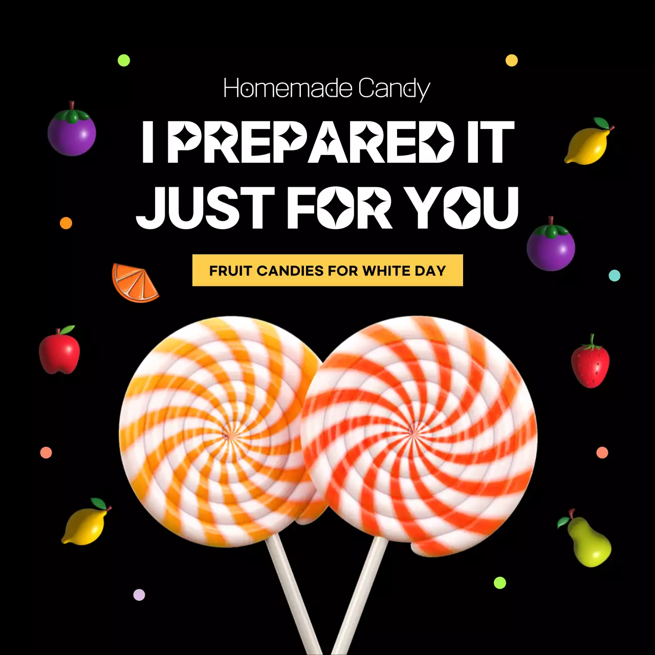 Black Trendy Candy Promotion Instagram Post