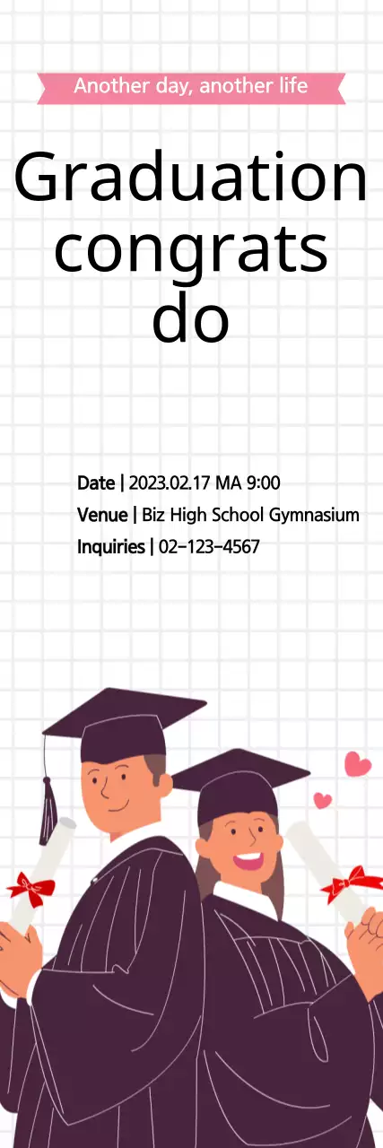 Banner de convite de formatura simples branco