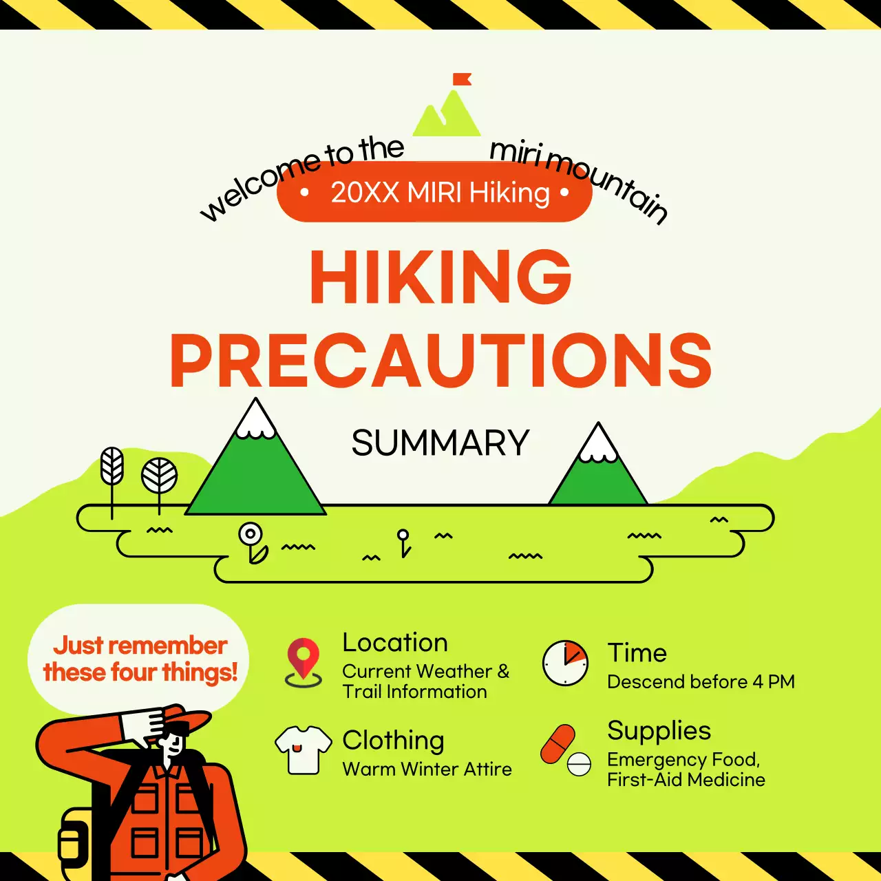 Orange Modern Hiking Guide Instagram Post