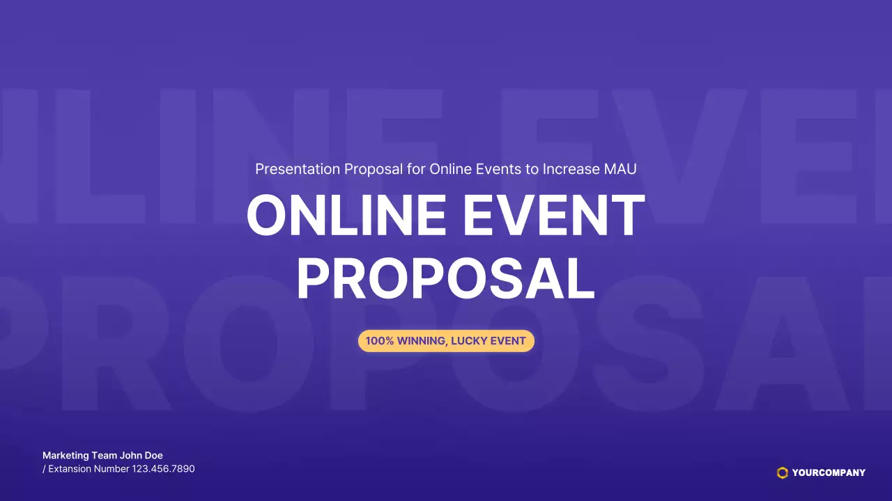 Roulette Online Event Proposal in Purple-Yellow
